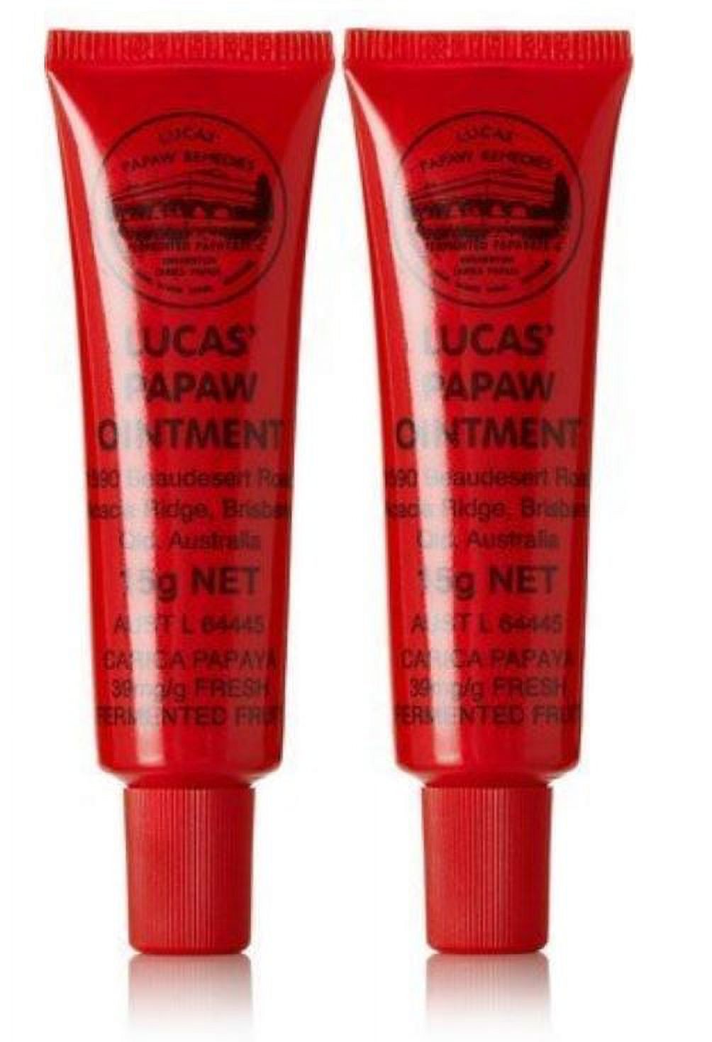 Two Tubes of Lucas Papaw Ointment 15g with Lip Applicator